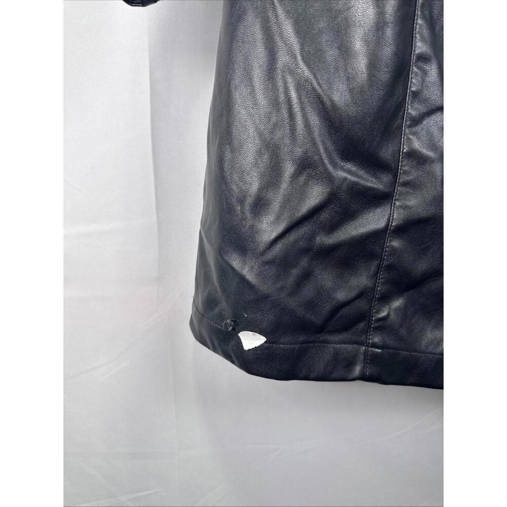 Ronny Kobo x RTR Black Faux Leather Belted Mini Dress Size 10 with Dents - Picture 6 of 7